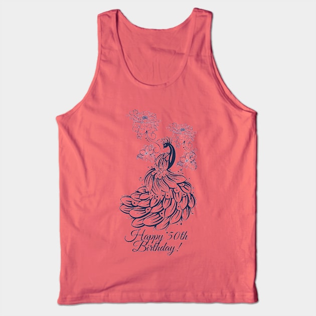 50 th birthday gift ideas for peacock lover Tank Top by  Suchalee